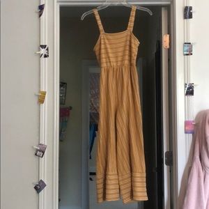 Yellow and white striped jumpsuit